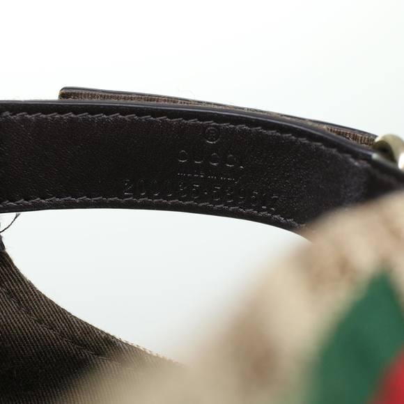GUCCI GG Canvas Web Sherry Line Cap L Beige Red Green 200035 Auth ki2941 - Picture 10 of 10